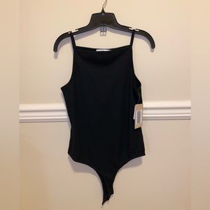 Black Ribbed Bodysuit